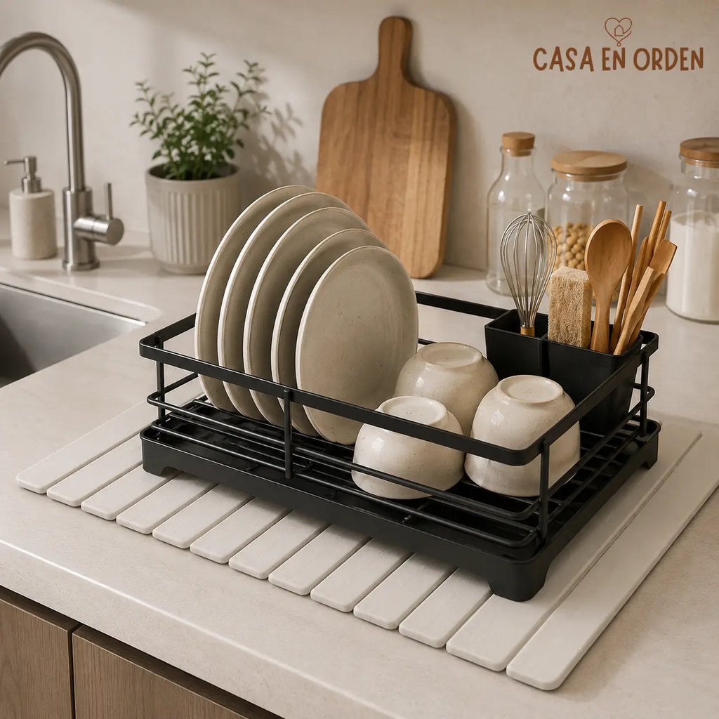 Tapete plegable ecológico para secar platos, esponjas, utensillos.