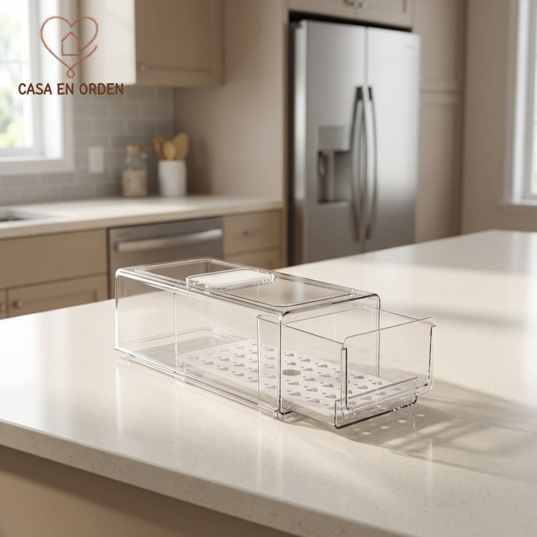 Cajón Organizador Heladera Apilable Con Ventilación