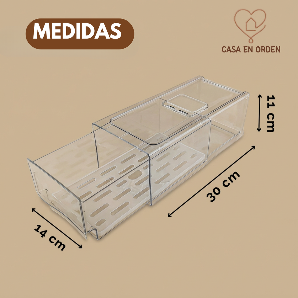 Cajón Organizador Heladera Apilable Con Ventilación