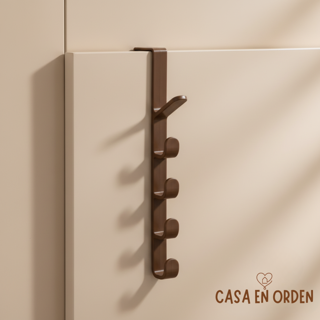 Perchero Colgante Marrón para Puerta