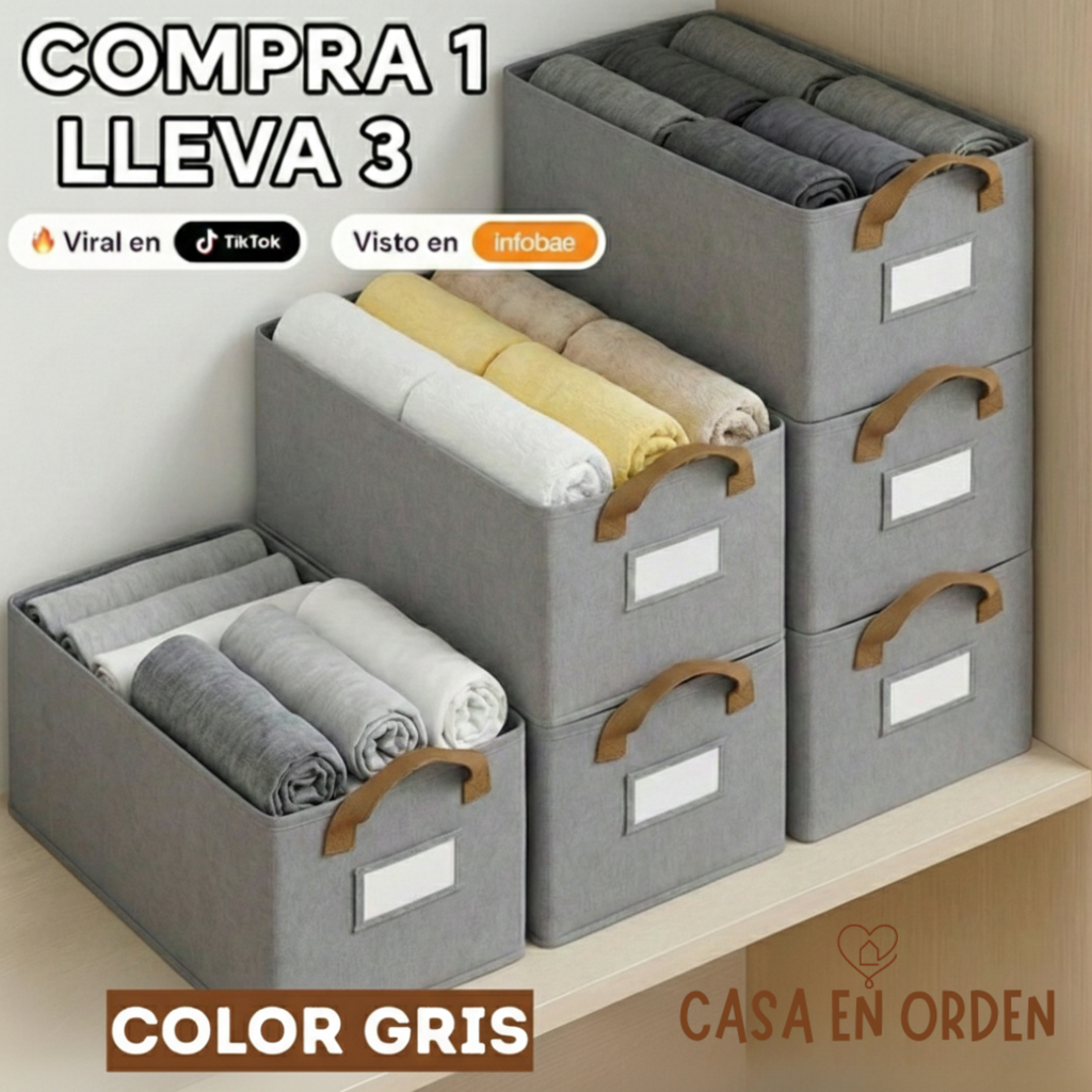 NUEVO Organizadores de Ropa Plegables CON CARTEL (Comprá 1 y lleváte 3)