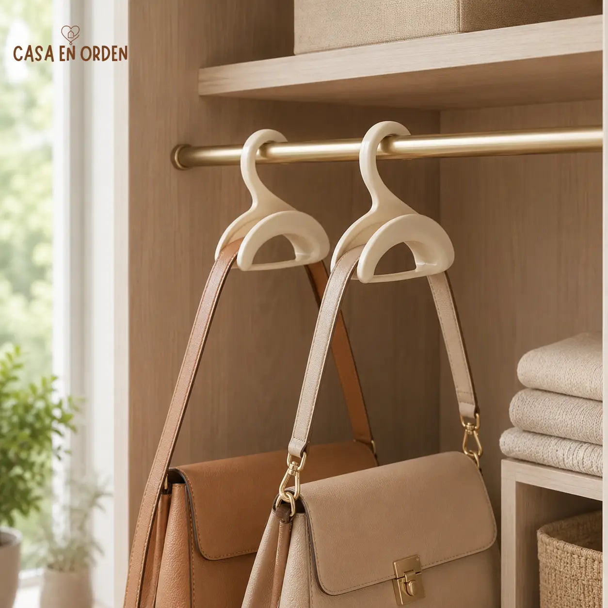 Percha especial para carteras, bolsos y mochilas