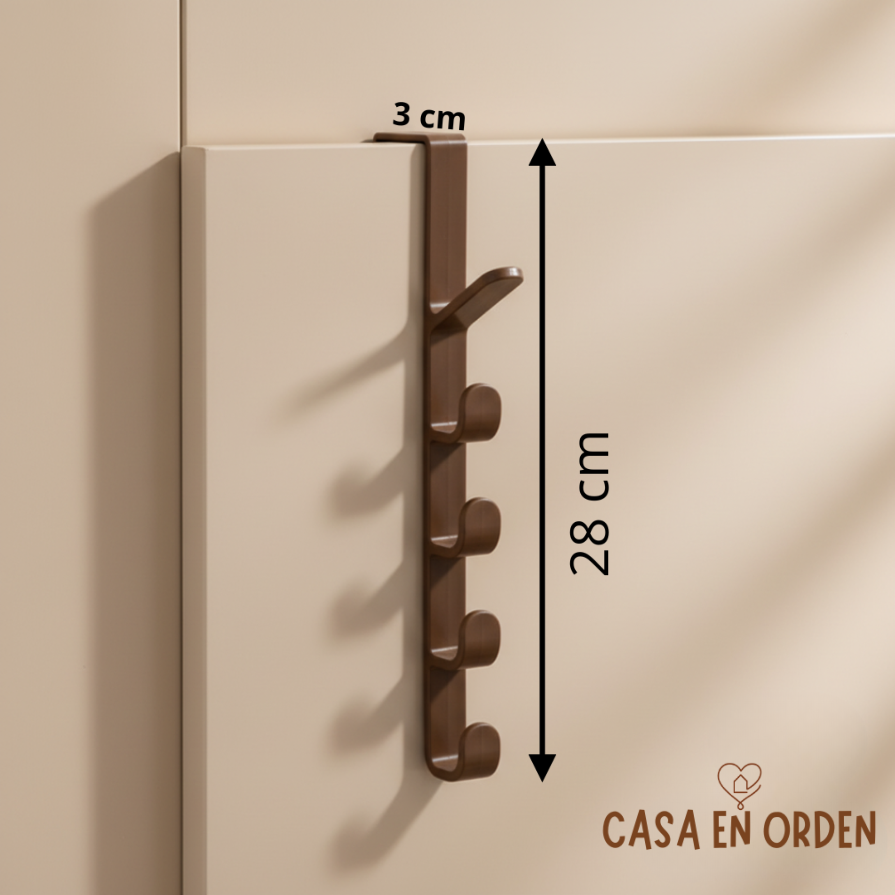 Perchero Colgante Marrón para Puerta