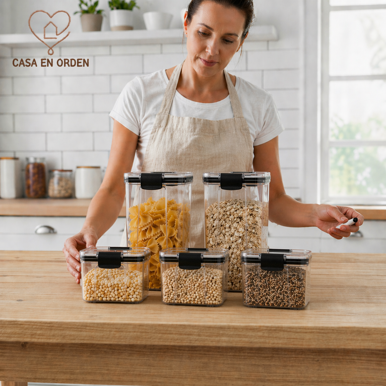 Set x5 Recipientes de Acrilico para Cocina