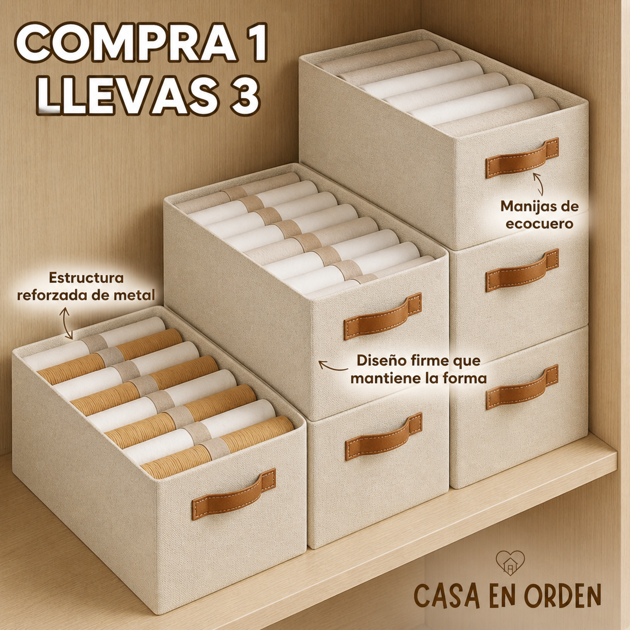 Organizadores de Ropa Plegable - Línea Premium (Compra 1 y Llévate 3)