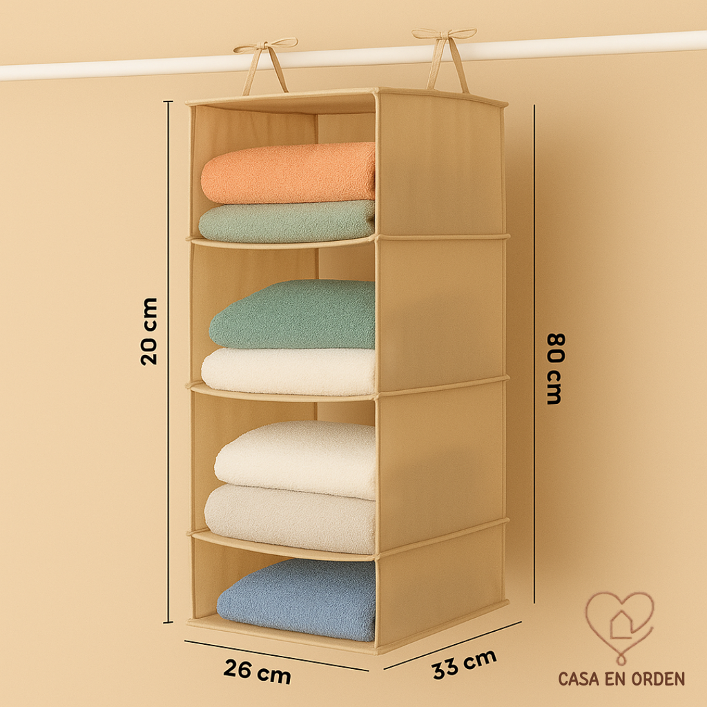Organizador de Ropa Colgante 4 divisiones